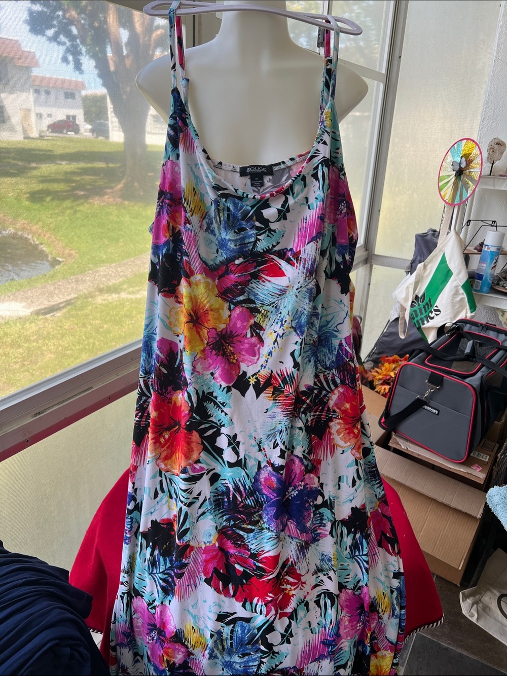 Rouge Tropical Floral Maxi Dress in Pink, Purple, Blue and Yellow size 4X NWOT
